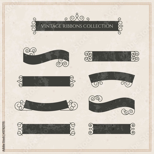 Elegant ribbon collection in vintage style