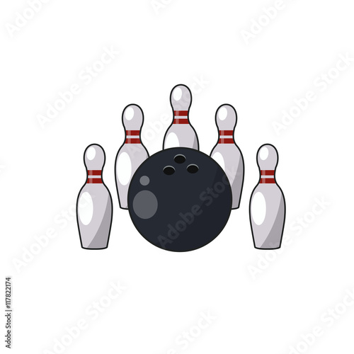 Vector bowling ball and pins