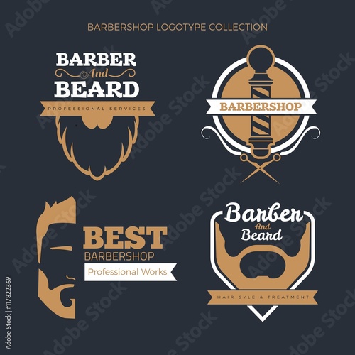 Barber logos template in vintage style