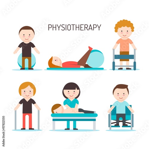 Nice People With Physiotherapist Stock Vector Adobe Stock Nice People With Physiotherapist Stock Vector Adobe Stock