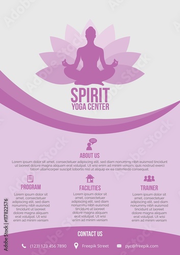 Purple waves yoga center poster