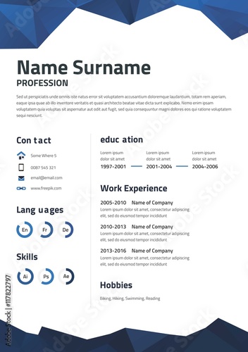 Blue Abstract Resume Template