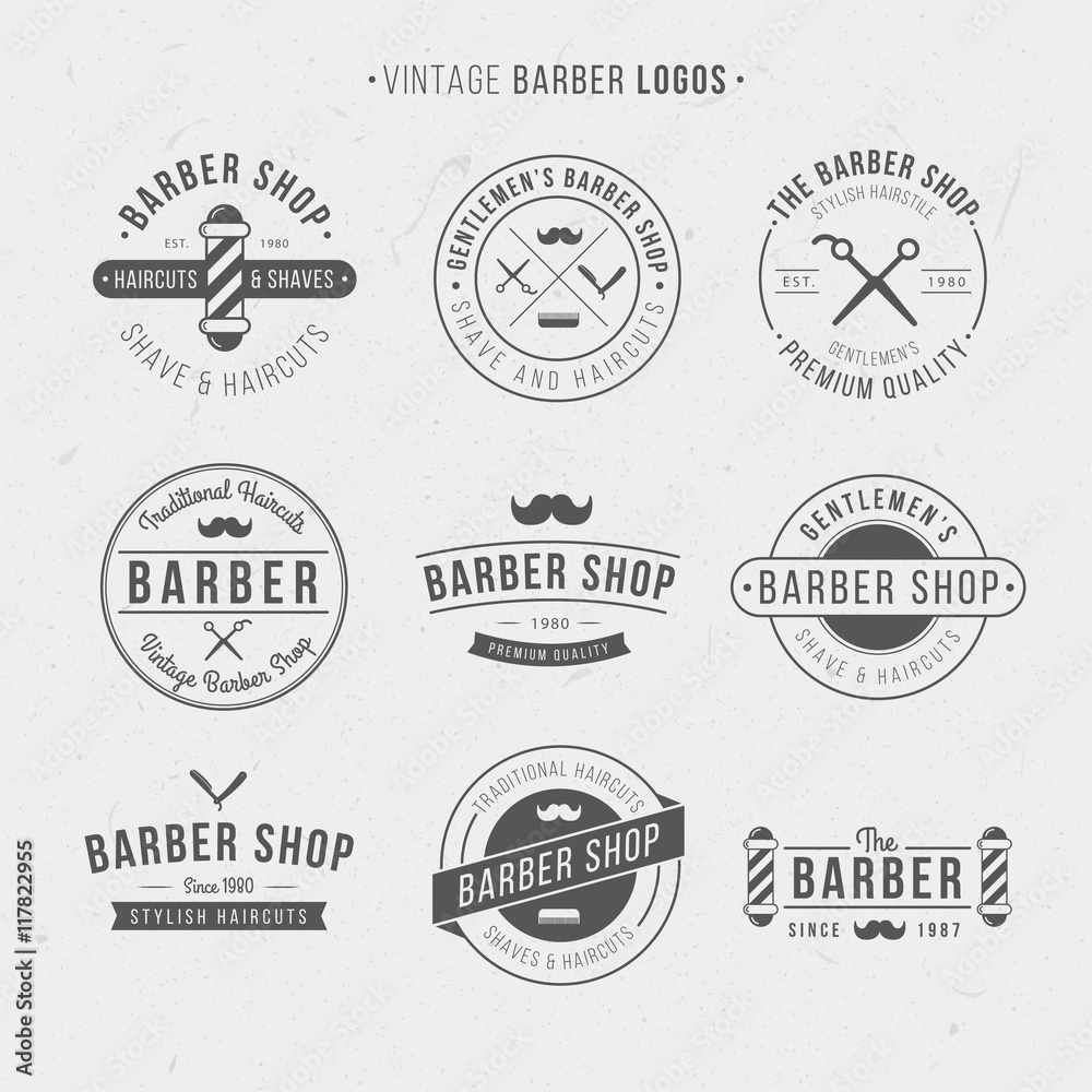 Vintage logos for barber shop