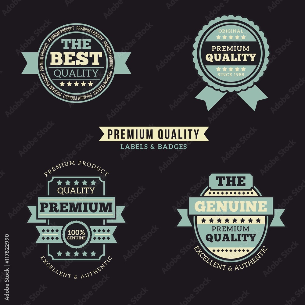 Quality labels and badges in vintage style