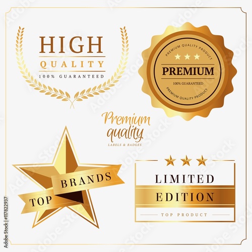 Shiny golden quality badges