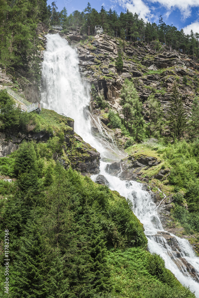 Fototapeta premium Stuibenfall waterfall in Otztal, Austria