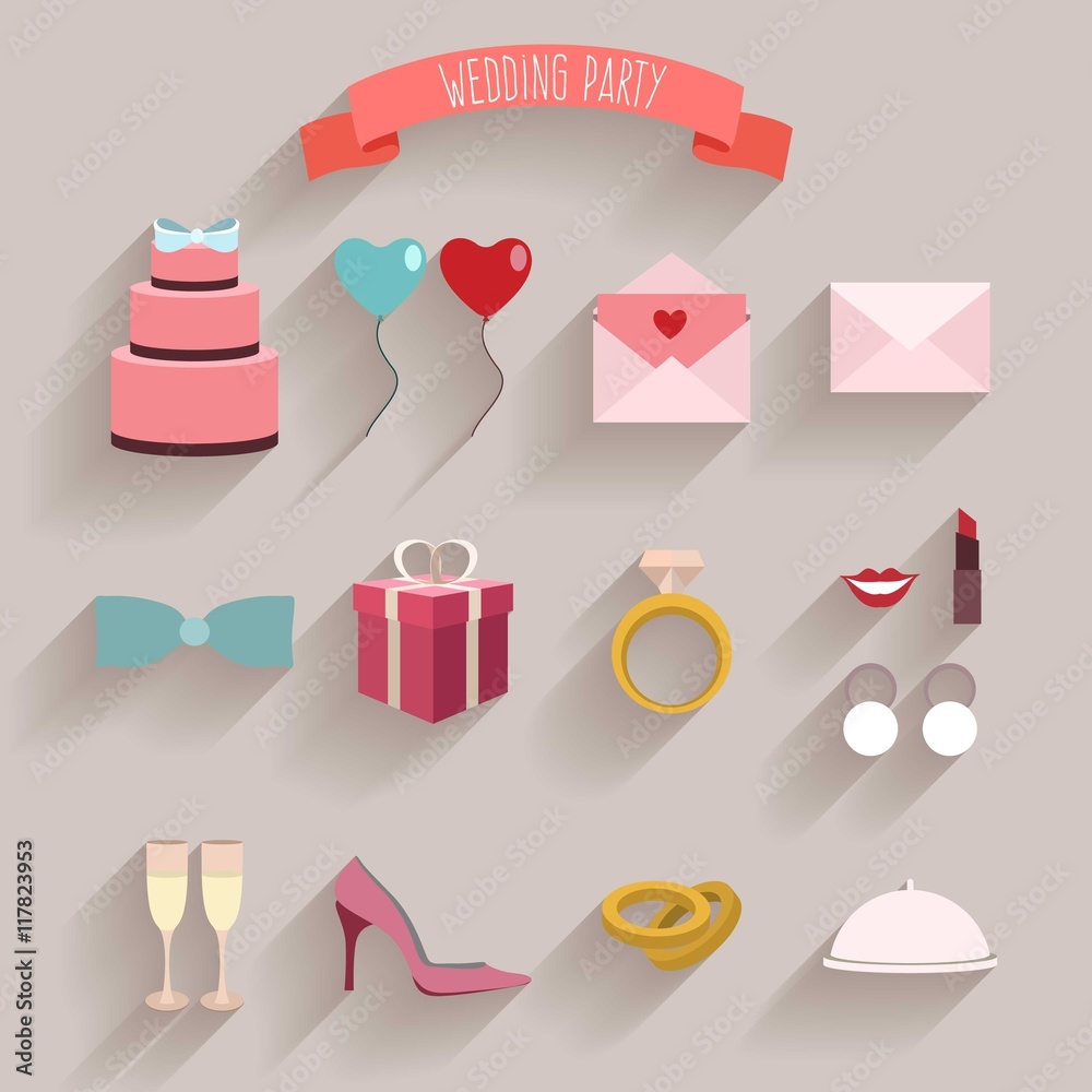 Wedding Party Flat Elements Wedding Party Flat Elements