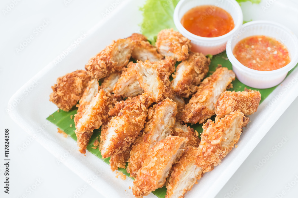 Deep fried breaded chicken ( chicken breast ) Deep fried breaded chicken ( chicken breast )