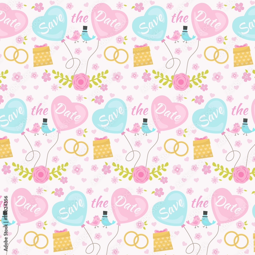 Ballons and wedding elements pattern