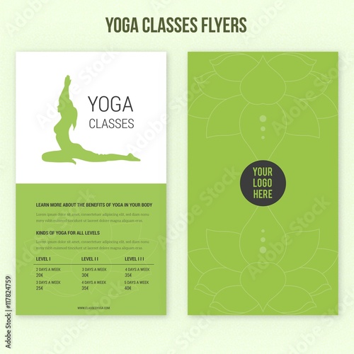 Green yoga classes flyers 