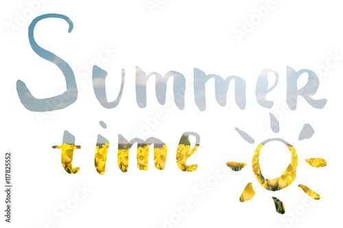 Schilderij op canvas Summer time lettering.