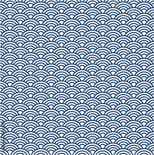 3D Fototapete Wellen - Fototapete japan pattern