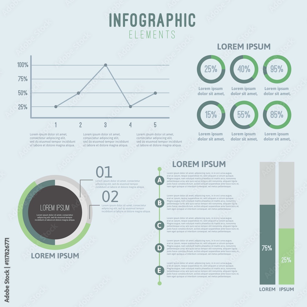 Obraz premium Green infographic elements