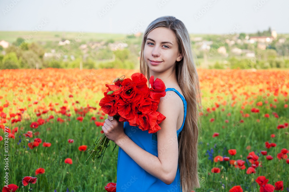 young girl in the poppy field young girl in the poppy field