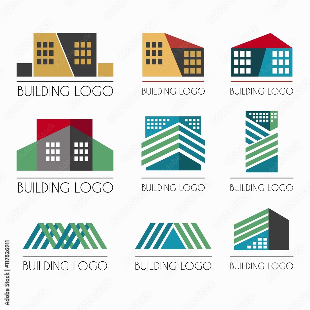 Geometric real estate logos