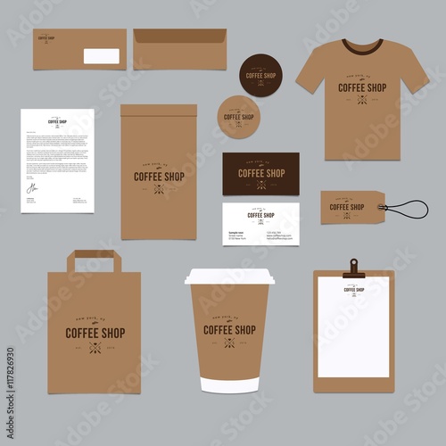 Brown corporative identity for coffee chop