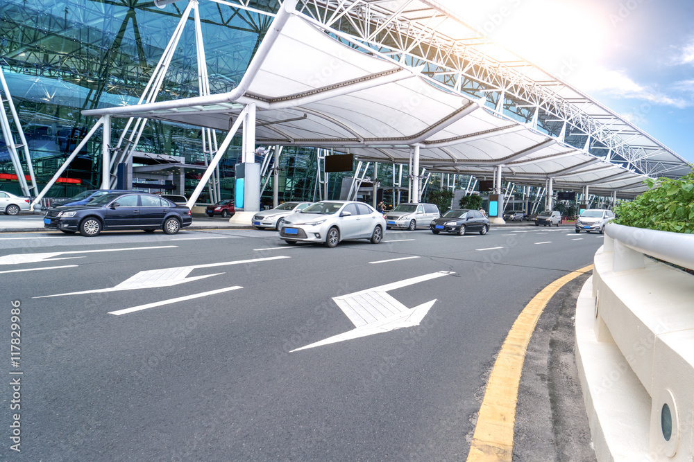 Road in front of Guangzhou Baiyun airport