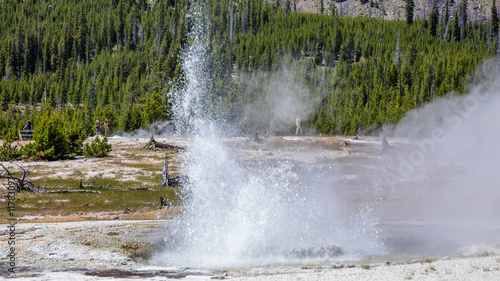 Geyser eruption. Biscuit Basin, Yellowstone National Park, Wyoming