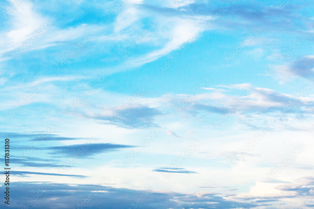 blue sky background with tiny clouds