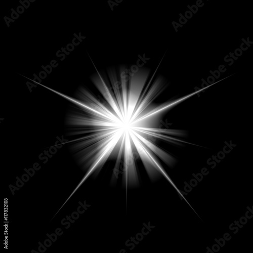 Radiant flash like a cosmic star.