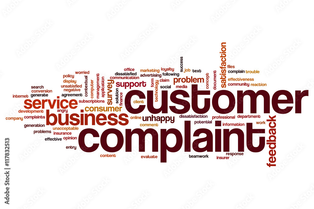 Customer complaint word cloud concept Customer complaint word cloud concept