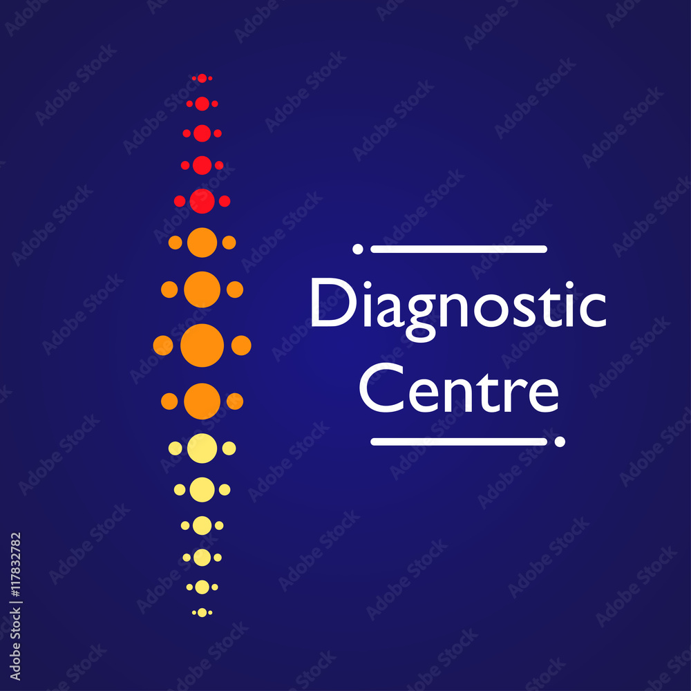 Naklejka premium Spine diagnostic center logo on blue background