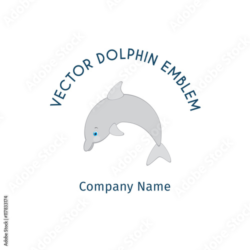 Vector dolphin emblem