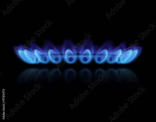 Gas burner with blue flames