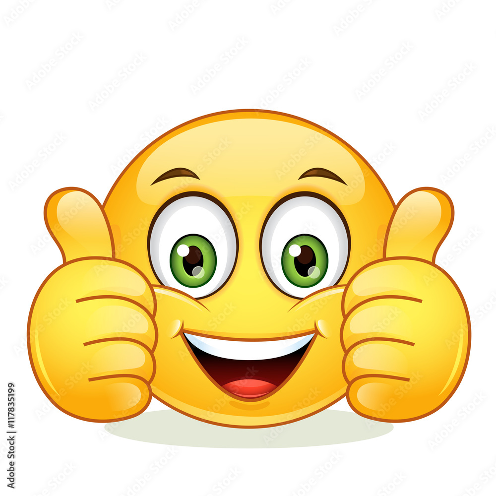 Emoticon showing thumb up Stock Vector | Adobe Stock