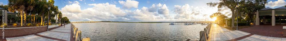 Seamless 360 panorama of Beaufort South Carolina