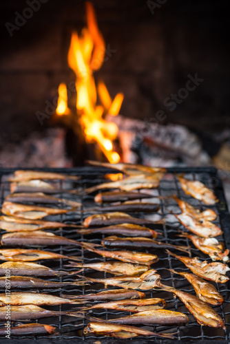 Smoked fish and fire