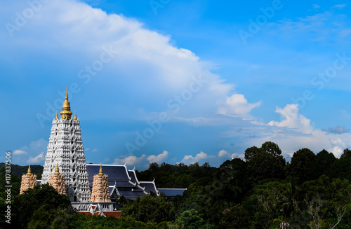 temple in forest and blue sky