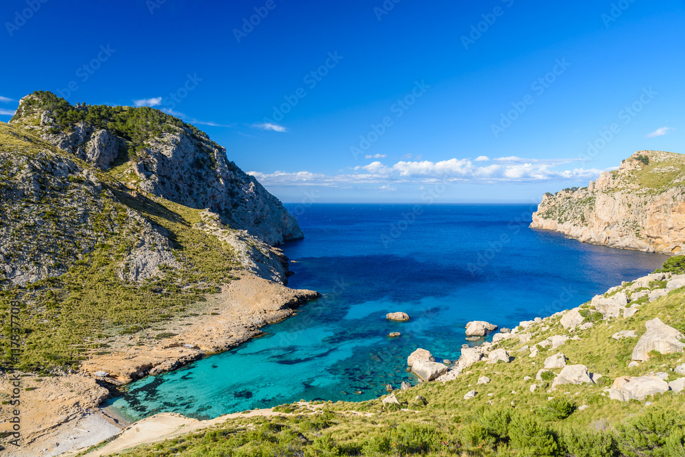 Cala figuera at cap formentor - beautiful coast and beach of Mallorca, Spain