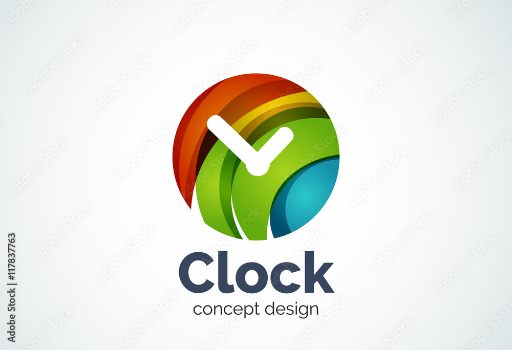 Clock logo template, time management business concept Clock logo template, time management business concept