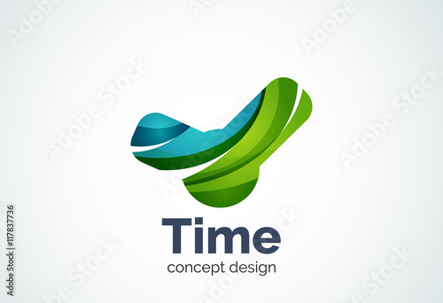 Clock logo template, time management business concept