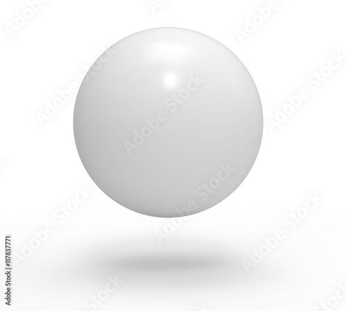 3d, white blank sphere