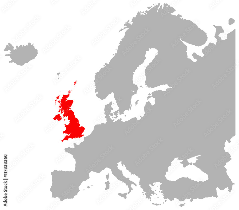 Europe And Britain In Red
