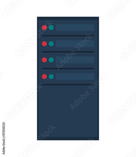 flat design computer server icon vector illustration
