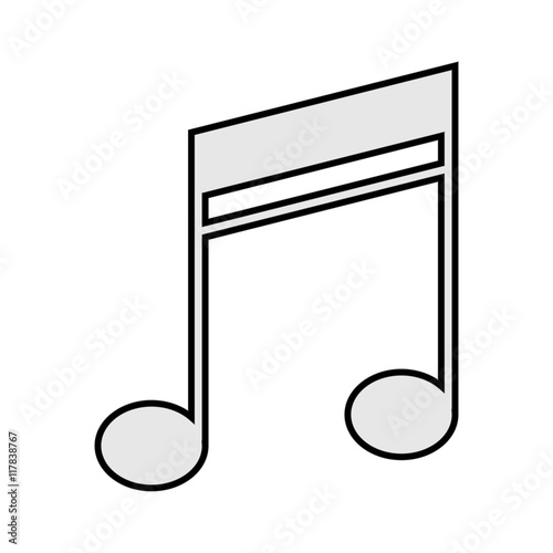 flat design quaver music note icon vector illustration