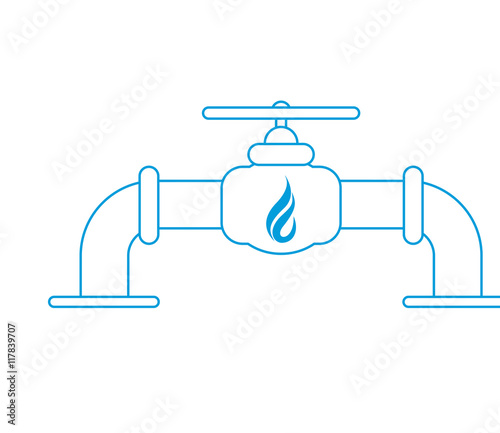 flat design natural gas pipeline icon vector illustration