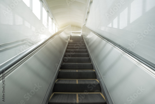 Empty Escalator In Modern Building