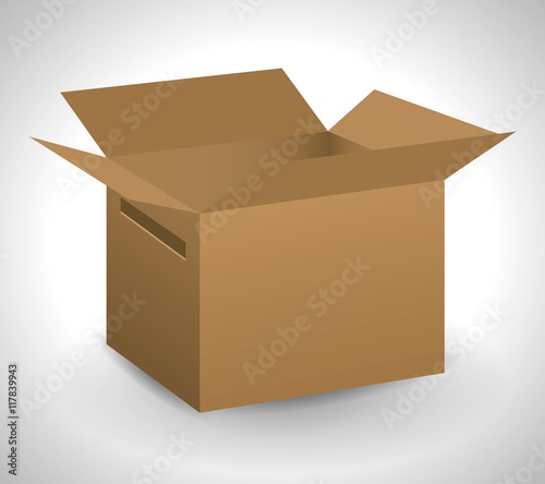 carton box package open delivery shipping logistic icon. Isolated and Brown illustration. Vector graphic
