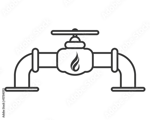 flat design natural gas pipeline icon vector illustration
