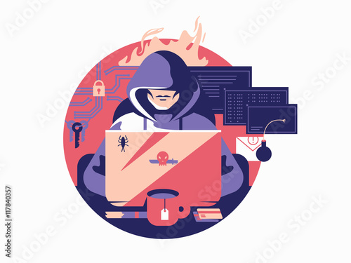 Hacker in shadowing