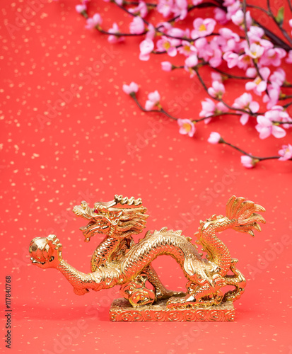 New year decoration with dragon art