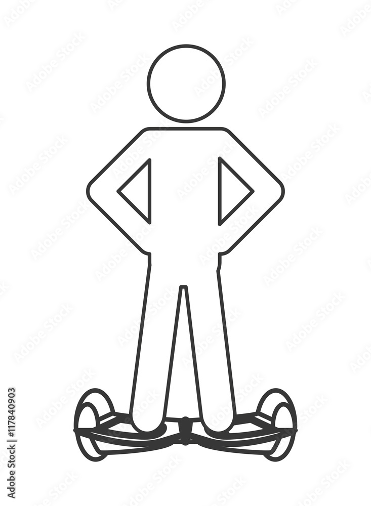 flat design single person on hoverboard icon vector illustration flat design single person on hoverboard icon vector illustration
