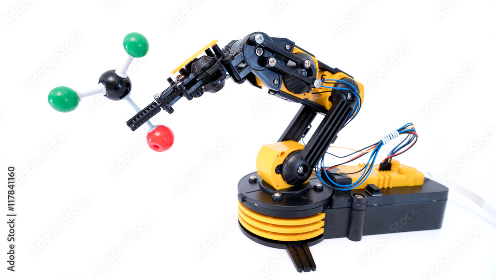 Plastic model of industrial robotics arm Robot manipulator Plastic model of industrial robotics arm Robot manipulator