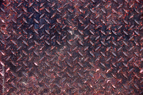 red stainless steel surface