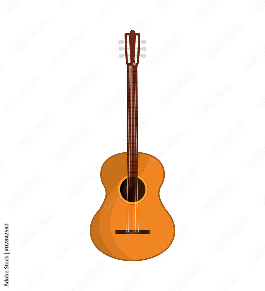 Obraz premium guitar instrument wood music icon. Isolated and flat illustration. Vector graphic