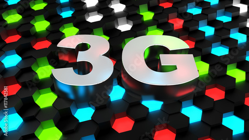 3G - third generation of mobile telecommunications technology photo